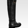 Gucci Class Tall Leather Horsebit Boots in Black - Lyst