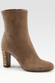 Gucci Jacquelyne Studded Suede Ankle Boots - Lyst
