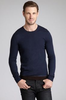 Gucci Navy Wool Crewneck Sweater - Lyst