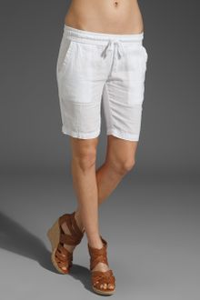 James Perse Linen Bermuda Short - Lyst
