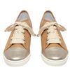 Lanvin Leather Trainers with Metallic Toe Cap in Gold (beige) - Lyst