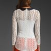 Smythe Crochet Peter Pan Top  in White (white & navy) - Lyst