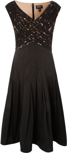 Adrianna Papell Lace Full Skirt in Black - Lyst