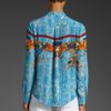 Bcbgmaxazria Printed Blouse in Pumice Combo in Blue (pumiec combo) - Lyst