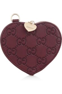 Gucci Monogrammed Leather Heart Coin Purse - Lyst