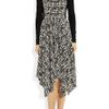 Jason Wu Printed Silk Crepe De Chine and Jersey Dress in Gray (black) - Lyst