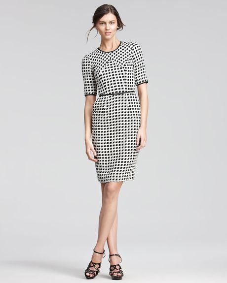 Jason Wu Belted Tweed Dress in Gray (ivory ) - Lyst