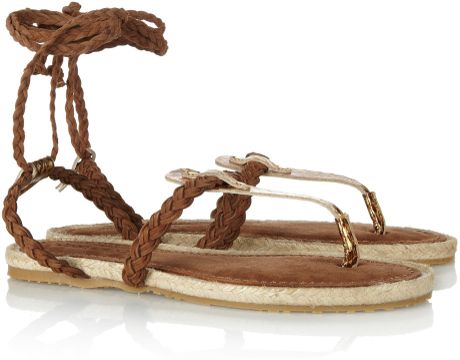 Jimmy Choo Peppin Snakeskin and Suede Sandals in Gold - Lyst