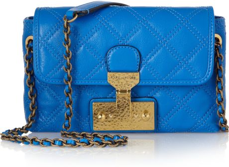 Marc Jacobs Baroque Single Quilted Leather Shoulder Bag in Blue - Lyst