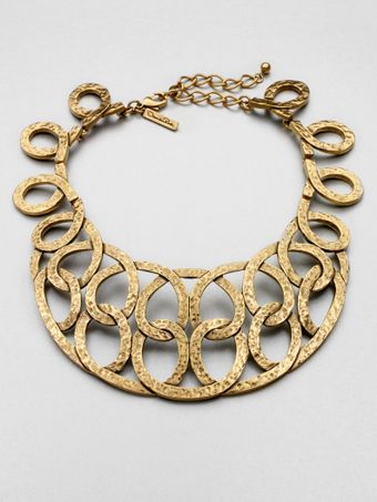 Oscar de la Renta Hammered Loop Collar Necklace - Lyst