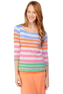 Splendid Tropical Stripe Boat Neck Top - Lyst