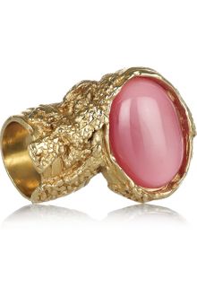 Yves Saint Laurent Arty Goldplated Glass Ring - Lyst