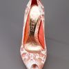 Alexander Mcqueen Python Skin Peep Toe Pump in Orange - Lyst