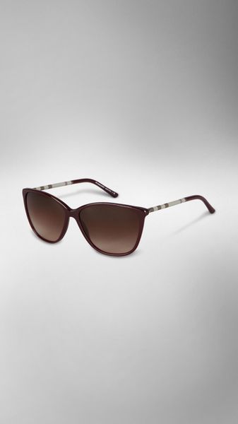 Burberry Check Wrapped Cat Eye Sunglasses - Lyst