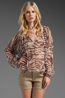 Haute Hippie Lace Front Peasant Blouse - Lyst