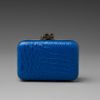 House Of Harlow Marley Clutch in Blue (cobalt croc) - Lyst