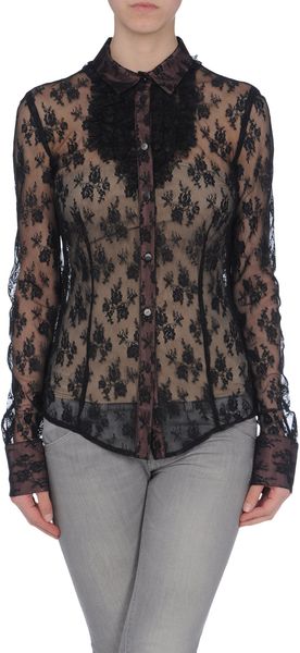 Liu Jo Long Sleeve Shirt in Black - Lyst