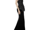 Marchesa Duchess Satin And Velvet Bustier Dress in Black - Lyst