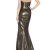 Marchesa Draped Lamé Gown in Gold - Lyst