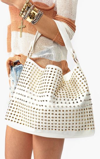 Nasty Gal Totally Studded Bag White - Lyst
