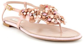 Nina Ricci Embellished Flower Flat Sandal Org 895 Now - Lyst