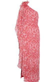 Notte By Marchesa One Shoulder Printed Silk Chiffon Gown - Lyst