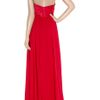 Notte By Marchesa Strapless Satin and Silk Chiffon Gown in Red - Lyst