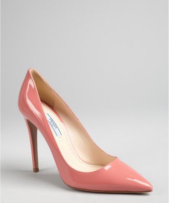Prada Old Pink Patent Leather Point Toe Pumps - Lyst