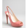 Prada Soft Pink Patent Leather Peep Toe Slingback Pumps in Pink - Lyst