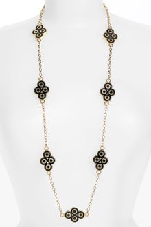 Tory Burch Cole Enamel Clover Necklace - Lyst