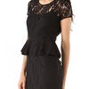 Dkny Lace Peplum Dress in Black - Lyst