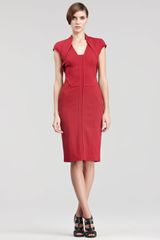 Elie Saab Folded Cap-sleeve Dress