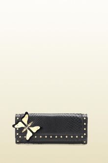 Gucci Broadway Studded Python Clutch - Lyst