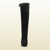 Gucci Courteney Shearling Trim Tall Platform Wedge Boot in Black - Lyst