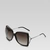 Gucci Large Square Frame Sunglasses with GG Logo and Web On Temples in Gray (black) - Lyst