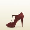 Gucci Betty Tstrap Opentoe High Heel Platform Pump in Brown (bordeaux) - Lyst