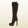 Gucci Josephine Round Horseheads Tall High Heel Platform Boot in Brown - Lyst