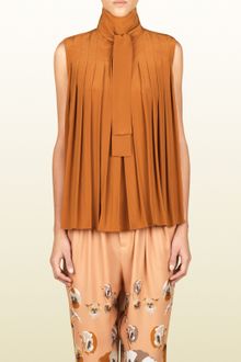 Gucci Pleated Sash Blouse - Lyst
