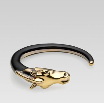 Gucci Metal and Enamel Horse Head Bracelet - Lyst