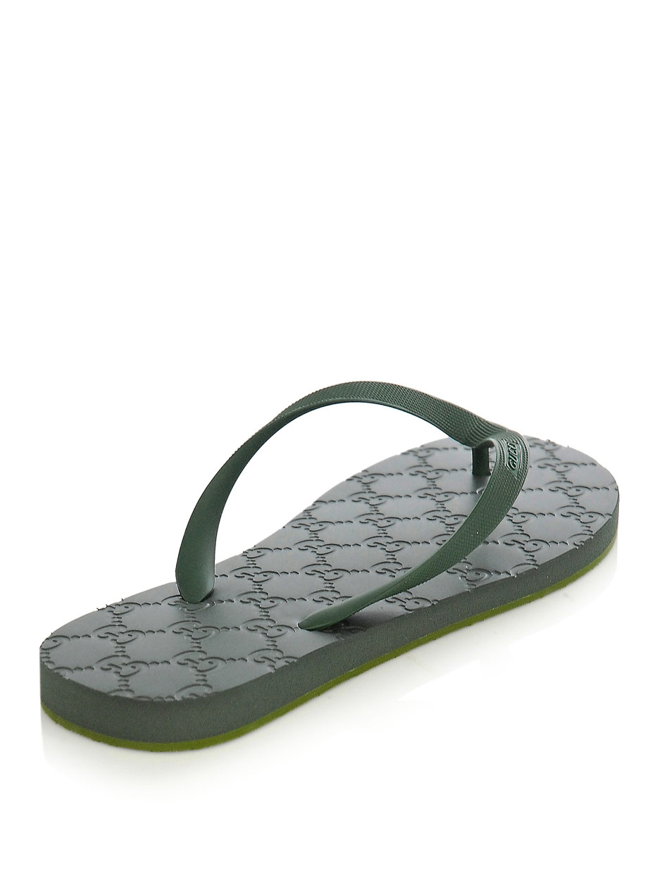 Gucci Two Tone Flipflops in Gray for Men (green) | Lyst