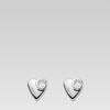 Gucci Stud Earrings with Heart in Silver - Lyst
