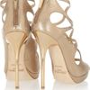 Jimmy Choo Loila Metallic Textured Leather Sandals in Gold - Lyst
