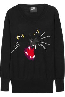Markus Lupfer Cat Intarsia Merino Wool Sweater - Lyst
