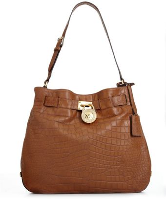 Michael Kors Hamilton Large Crocodile Shoulder Bag - Lyst