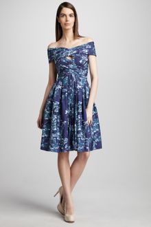 Pamella Roland Floralprint Cocktail Dress - Lyst