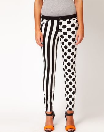 River Island River Island Stripe Spot Skinny Jean - Lyst
