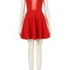Topshop Red Mesh Insert Skater Dress in Red - Lyst