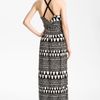 Vince Camuto Geo Stripe Maxi Dress in White (rich black) - Lyst