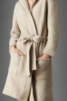 Burberry Waffle Knit Cashmere Dressing Gown - Lyst