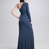 Elie Saab One Sleeve Ruched Jersey Gown in Blue - Lyst